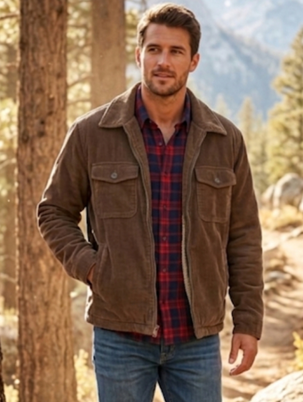 Gap Y2K Corduroy Jacket Sherpa Lined Zip Front